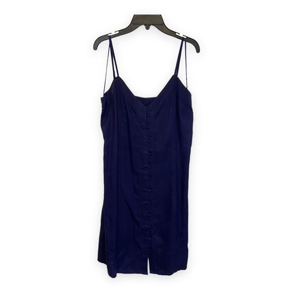 Vince Camuto Navy Blue Button Down Sleeveless Dress V-Neck - Picture 1 of 6